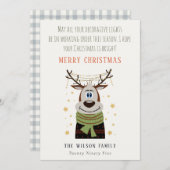 Funny Tangled Working Kerstlamers Reindeer Feestdagenkaart (Voorkant / Achterkant)