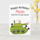 Funny tank ewe cartoon Mam verjaardag Kaart (Gele Bloem)