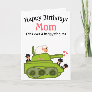 Funny tank ewe cartoon Mam verjaardag Kaart