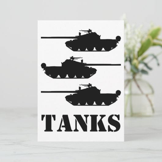 Funny Tanks Bedankkaart (Staand voorkant)