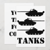 Funny Tanks Bedankkaart (Voorkant / Achterkant)