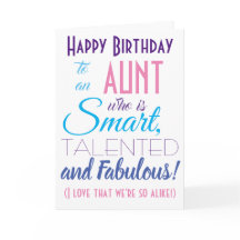 Funny tante Happy Birthday-kaart