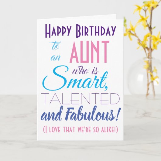 Funny tante Happy Birthday-kaart Kaart (Gele Bloem)