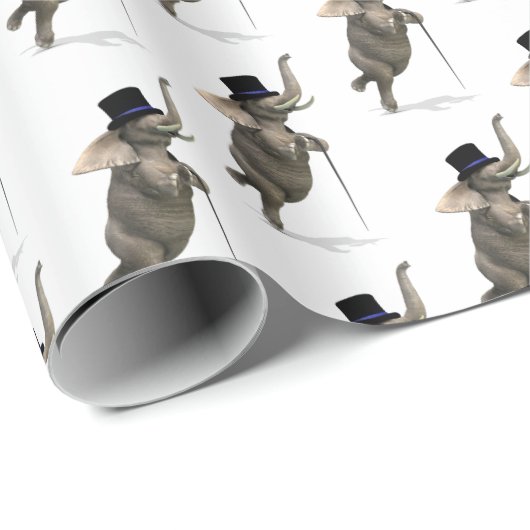 Funny Tap Dansend Elephant Cadeaupapier (Rol Hoek)