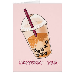 Funny Tapiocat Tea Pun Illustratie