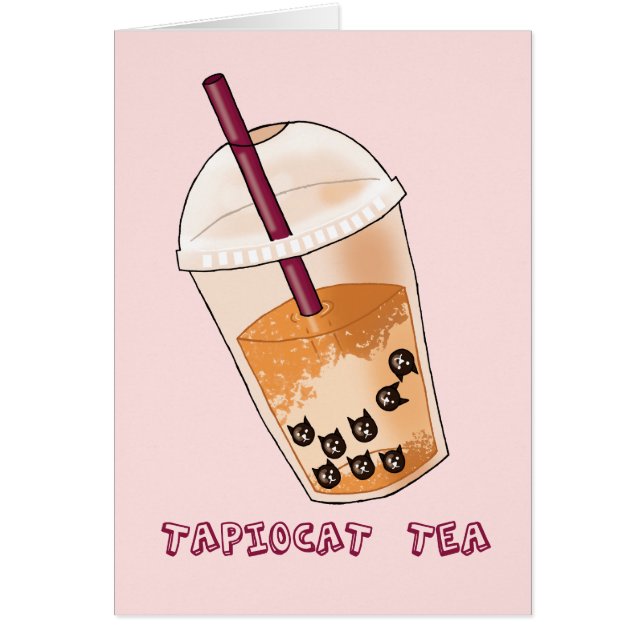 Funny Tapiocat Tea Pun Illustratie (Voorkant)