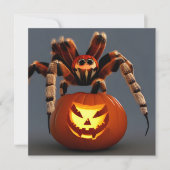 Funny Tarantula met Jack O' Lantern Halloween Kaart (Voorkant)