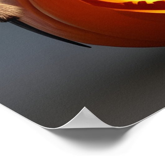 Funny Tarantula met Jack O' Lantern Halloween Poster (Hoek)