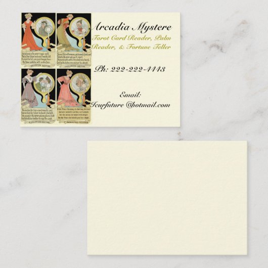 Funny  Tarot Cards Sjabloon Visitekaartje (Voorkant / Achterkant)