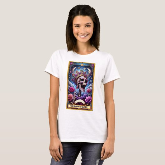 Funny Tarot Kaart/De Drama Queen T-shirt (Voorkant volledig)