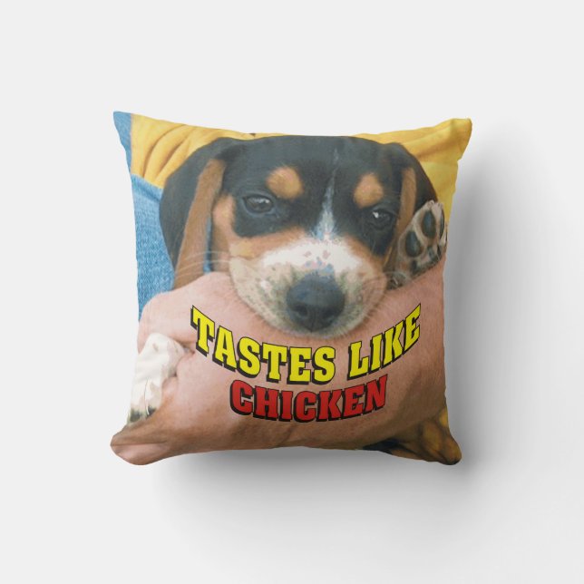 Funny Tastes, zoals Chicken Beagle Pup Pillow Kussen (Voorkant)