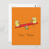 Funny Tater Tots Teeter Totter Kinder Briefkaart (Voorkant / Achterkant)