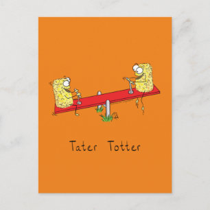 Funny Tater Tots Teeter Totter Kinder Briefkaart