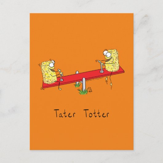 Funny Tater Tots Teeter Totter Kinder Briefkaart (Voorkant)