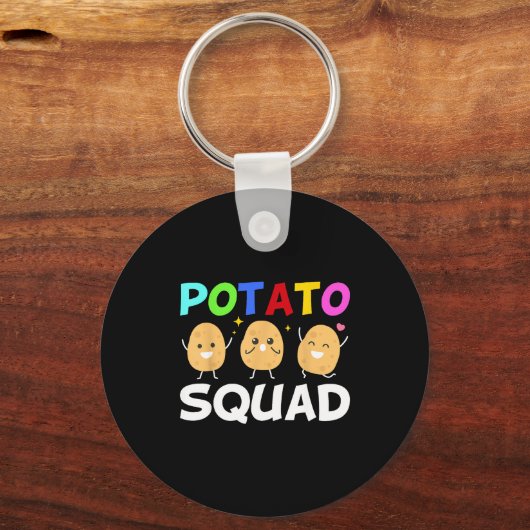 Funny Tato Squad Vegetable Chip Eater French Fries Sleutelhanger (Voorkant)