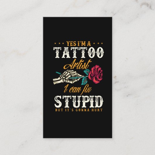 Funny Tattoo Artist Sarcastic Quote Visitekaartje (Voorkant)