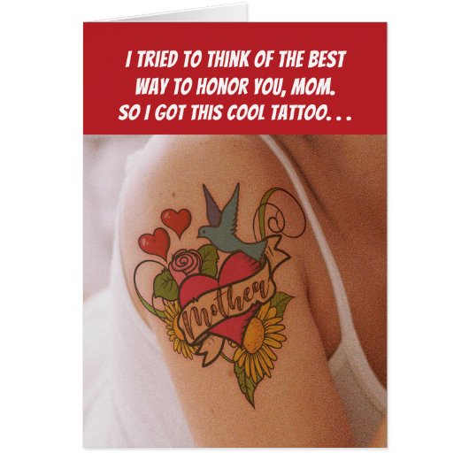Funny Tattoo Kaart voor mama op Moederdag (Voorkant)