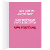 Funny Tattoo Kaart voor mama op Moederdag (Binnen (Rechts))