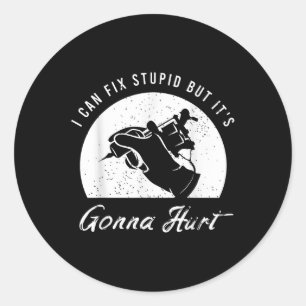 Funny Tattoo Outfit for a Tattoo Artist Ronde Sticker