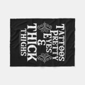 Funny Tattoos Oyes Thick Thighs Gift Tattoo Fleece Deken (Voorkant (Horizontaal))