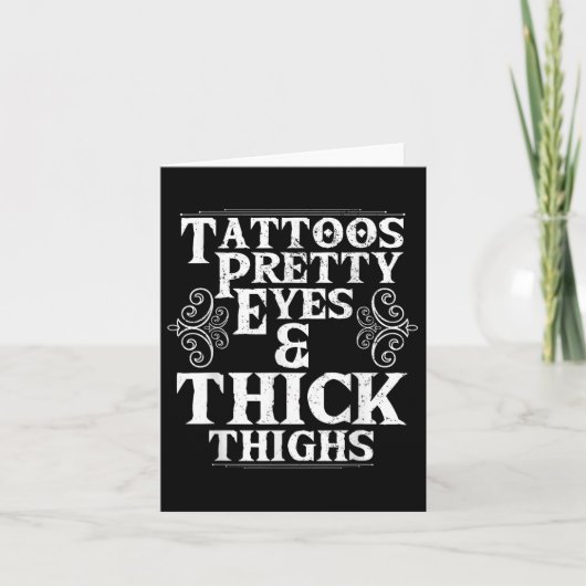 Funny Tattoos Oyes Thick Thighs Gift Tattoo Kaart (Voorkant)