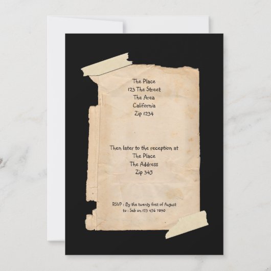 Funny Tatty Paper Humor Wedding Kaart (Achterkant)