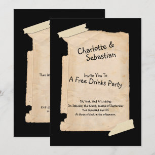 Funny Tatty Paper Humor Wedding Kaart