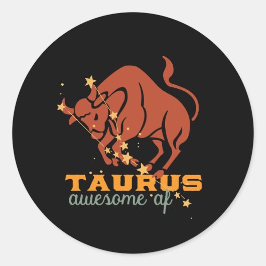 Funny Taurus Zodiac Horoscope Astrologie Geweldige Ronde Sticker (Voorkant)