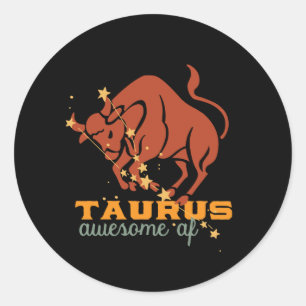 Funny Taurus Zodiac Horoscope Astrologie Geweldige Ronde Sticker