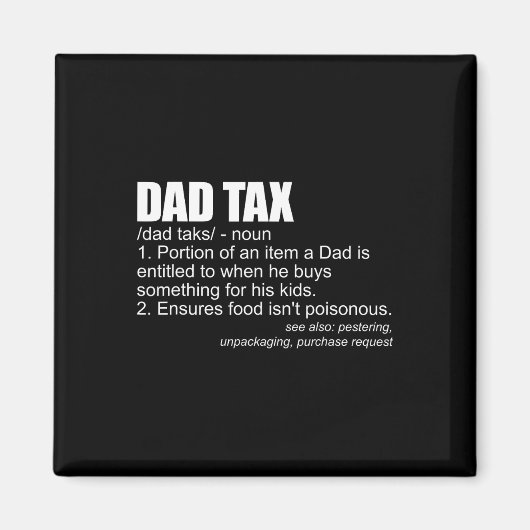 Funny Tax Definition Mannen Magneet (Voorkant)