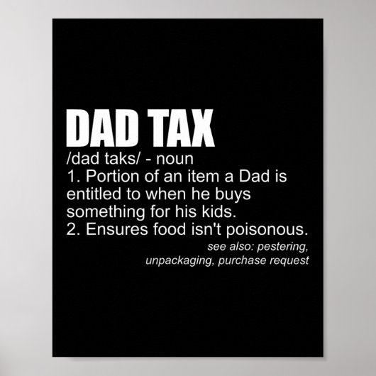Funny Tax Definition Mannen Poster (Voorkant)