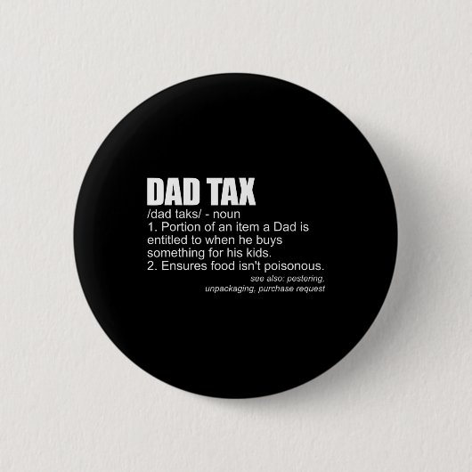 Funny Tax Definition Mannen Ronde Button 5,7 Cm (Voorkant)
