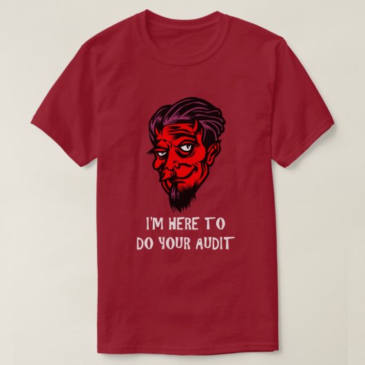 Funny Tax Theme Devil Face Audit Hells Humor IRS T-shirt (Design voorkant)