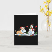 Funny Tbull Snowman Christmas Tree Xmas Womens Men Kaart (Gele Bloem)