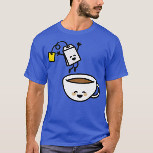 Funny tea bag teacup blij Tea lover Tea drinker T-shirt