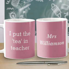 Funny Tea Lover Teacher Humor Dusty Pink Koffiemok