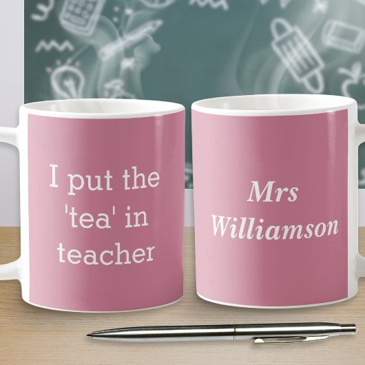 Funny Tea Lover Teacher Humor Dusty Pink Koffiemok