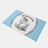 Funny Tea Party Bichon Frise Dog - Cute Deurmat (Schuin)