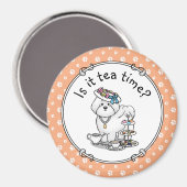 Funny Tea Party Bichon Frise Dog Puppy Cute Magneet (Voorkant / Achterkant)