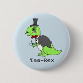 Funny "Tea-rex" Dinosaur Ronde Button 5,7 Cm (Voorkant)