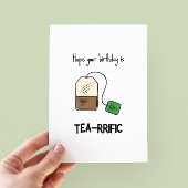 Funny Tea-rrific Pun Birthday Kaart