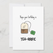Funny Tea-rrific Pun Birthday Kaart (Voorkant)