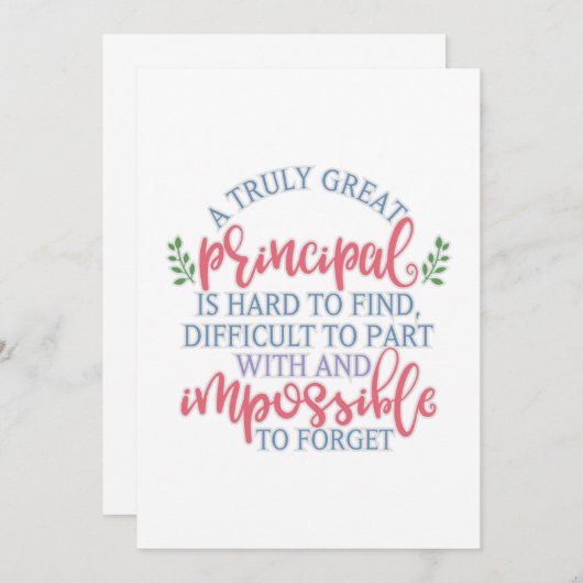 Funny Teacher Apprecial Principal Bedankkaart (Voorkant / Achterkant)
