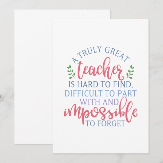 Funny Teacher Apprecial Principal Bedankkaart (Voorkant / Achterkant)