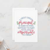 Funny Teacher Apprecial Principal Kaart (Voorkant / Achterkant in situ)