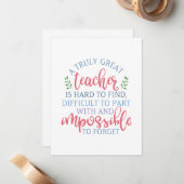 Funny Teacher Apprecial Principal Notitiekaartje (Voorkant / Achterkant in situ)