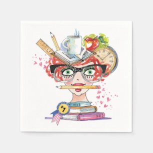 Funny Teacher Appreciation Lady Hearts Servet