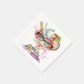 Funny Teacher Appreciation Lady Hearts Servet (Hoek)