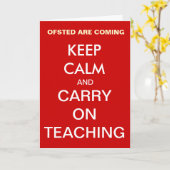 Funny Teacher Birthday Card Keep Calm Ofsted Joke Kaart (Gele Bloem)