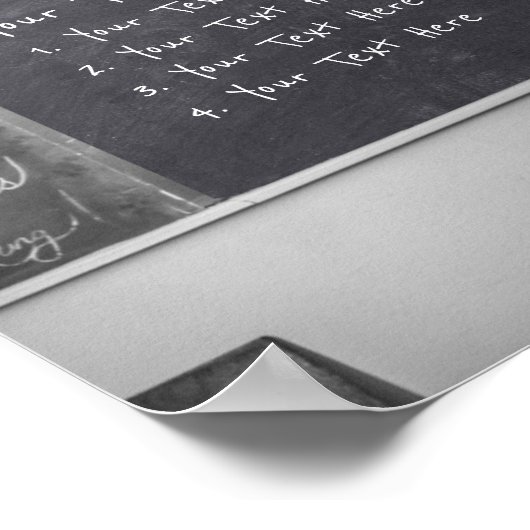 Funny Teacher Blackboard Jouw tekst Poster (Hoek)